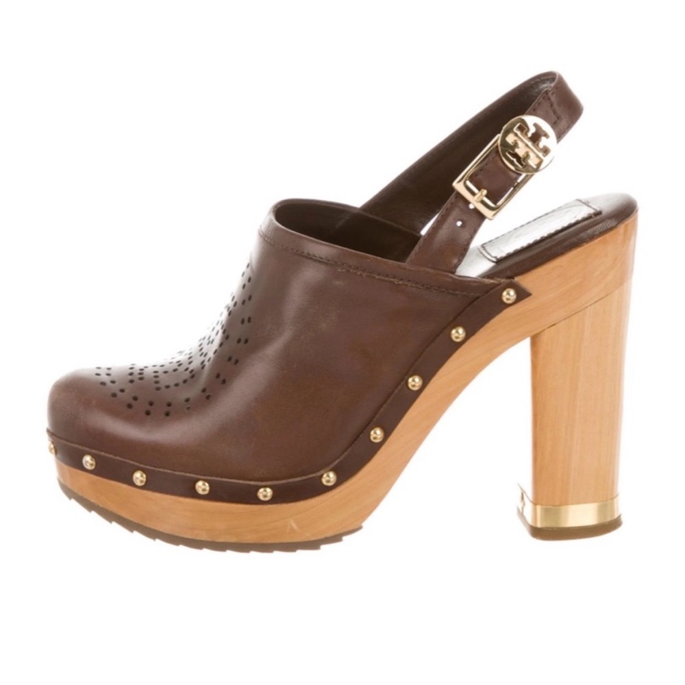Tory Burch Brown Brayden Leather Clog